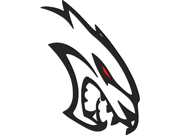 Black Hellcat Logo with Red Eye PNG Transparent