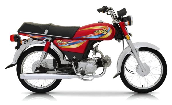 Red Dhoom YD70 Motorcycle PNG Transparent Background