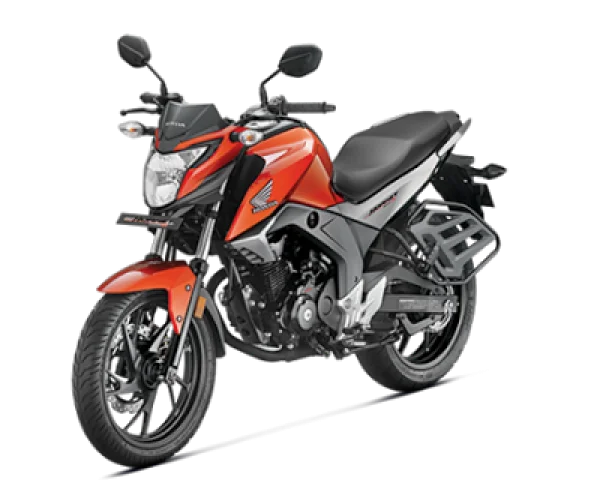 Orange Honda Motorcycle PNG Transparent Background