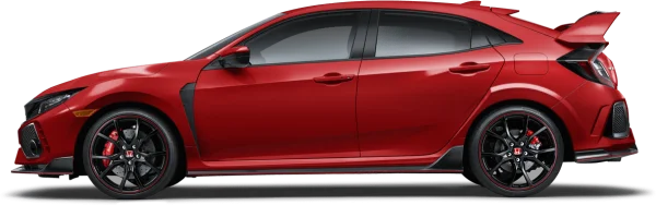 Red Honda Civic Type R PNG Transparent Background
