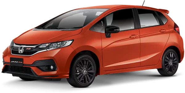 Orange Honda Jazz RS Car PNG Transparent Background