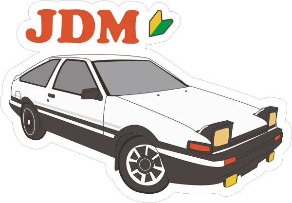 JDM AE86 Car Sticker with Wakaba Mark PNG