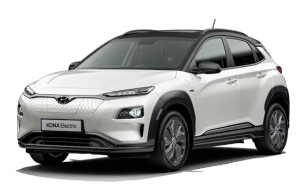 White Hyundai Kona Electric Car PNG Transparent