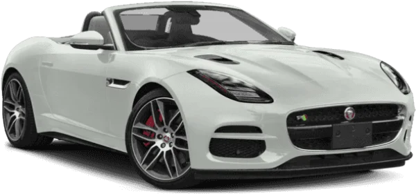 White Jaguar F-Type Convertible PNG Transparent Background