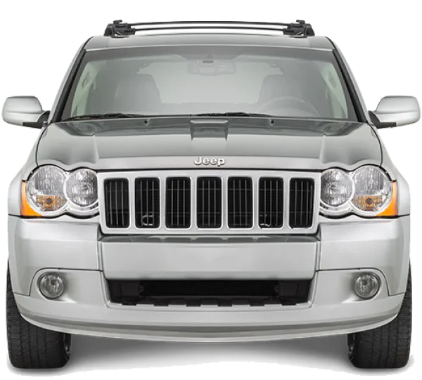 Silver Jeep Grand Cherokee SUV Front PNG Transparent
