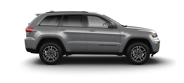 Gray Jeep Grand Cherokee SUV Transparent Background