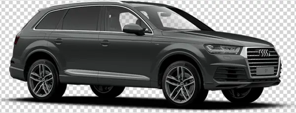 Dark Grey Audi Q7 SUV PNG Transparent Background