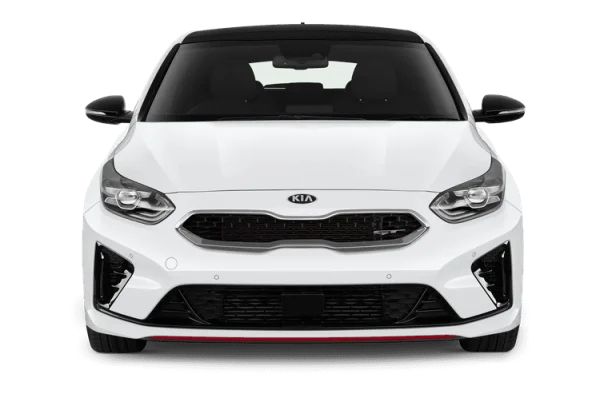 White Kia Ceed GT Car Front View PNG Transparent Background