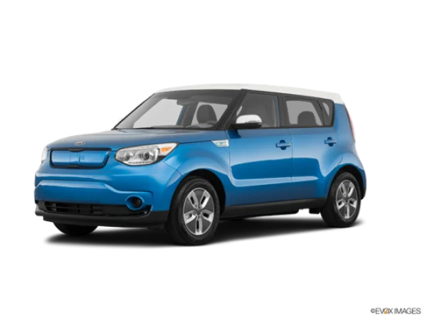 Blue Kia Soul EV Car PNG Transparent Background