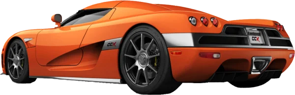 Orange Koenigsegg CCX Supercar PNG Transparent