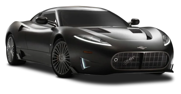 Matte Black Spyker Sports Car PNG Transparent Background