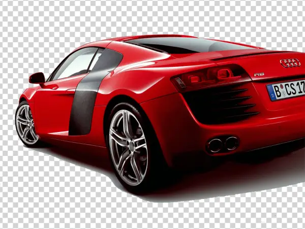 Red Audi R8 Sportscar PNG Transparent Background