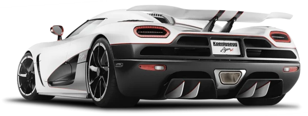 Koenigsegg Agera Z White Sports Car Rear View PNG