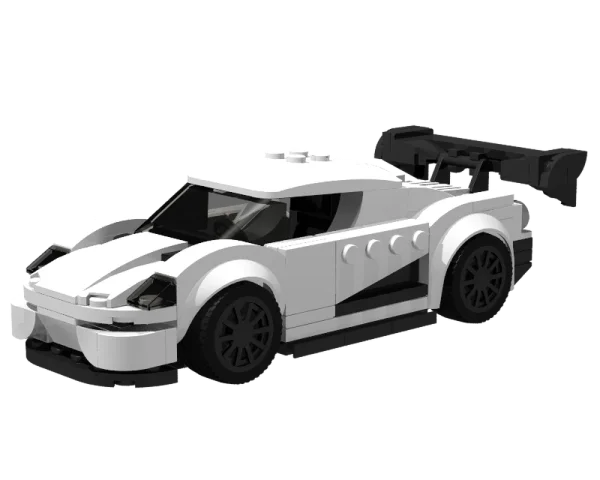 White Lego Race Car PNG Transparent Background