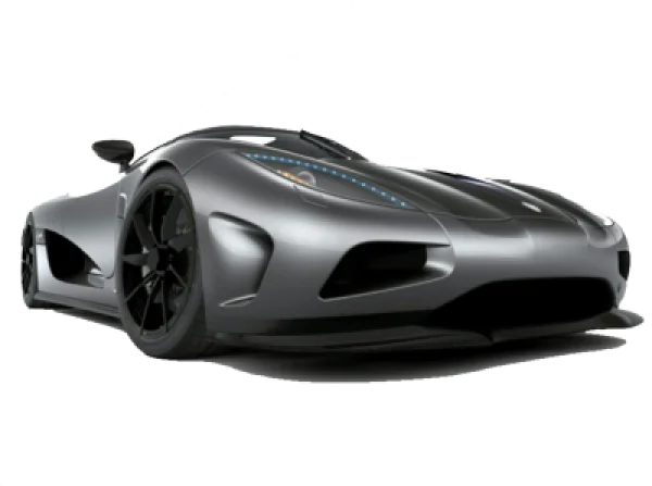 Gray Koenigsegg Supercar PNG Transparent Background