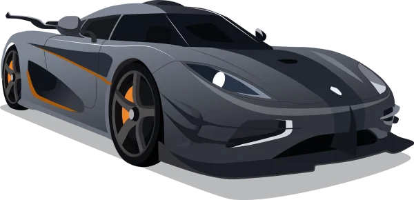 Grey Sports Car PNG Transparent Background