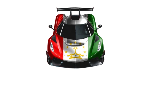 Tajikistan Flag Supercar PNG Transparent Background