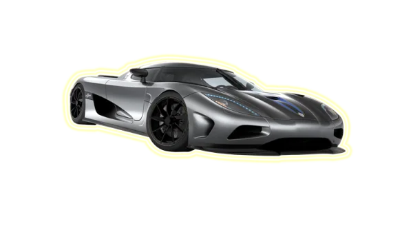 Luxury Grey Supercar PNG Transparent Background