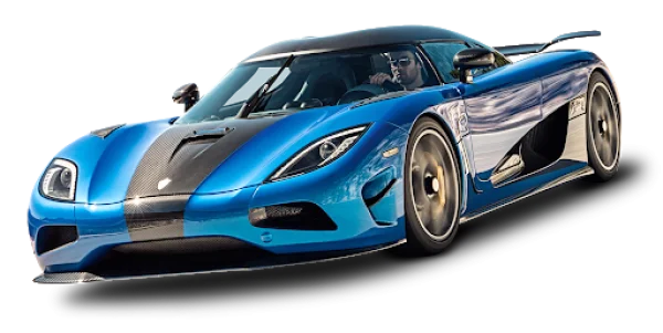 Blue Koenigsegg Supercar PNG Transparent Background