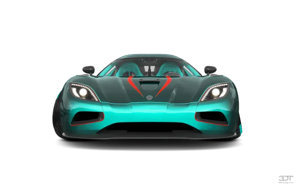 Teal Sports Car Front View PNG
