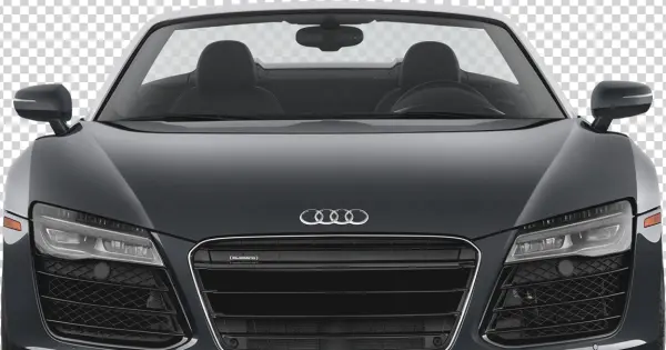 Dark Grey Audi R8 Convertible Front PNG