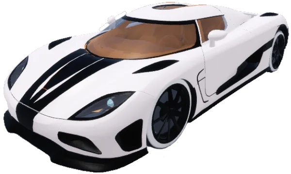 White Koenigsegg Agera with Black Stripes PNG Transparent