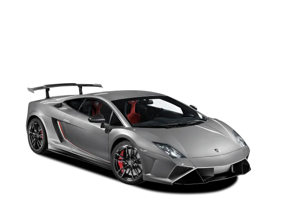Silver Lamborghini Gallardo Sports Car PNG Transparent Background