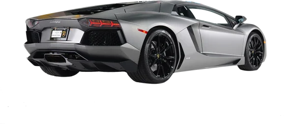 Silver Lamborghini Aventador PNG Transparent