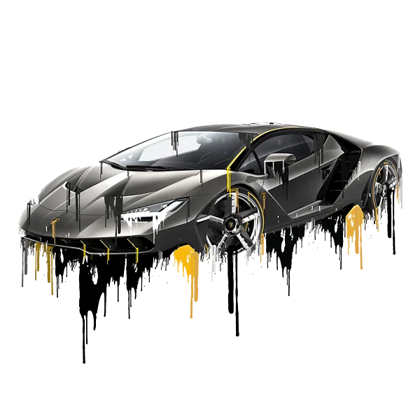 Lamborghini Sports Car with Paint Drips PNG