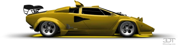 Yellow Tuned Sports Car PNG Transparent Background