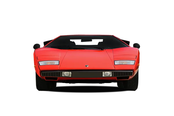 Red Lamborghini Countach Front View PNG