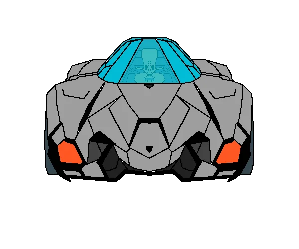 Futuristic Pixel Art Sports Car PNG Transparent