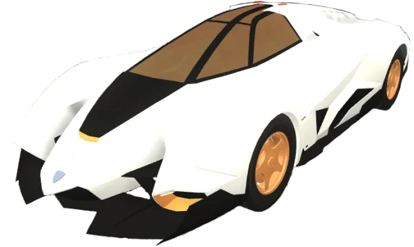White Futuristic Sports Car PNG Transparent Background