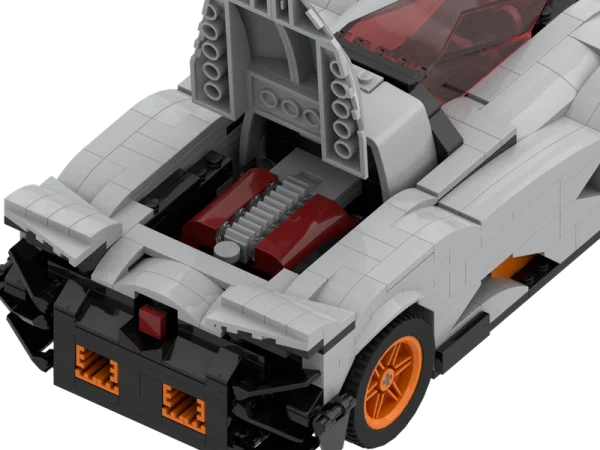 LEGO Sports Car with Open Engine PNG Transparent Background