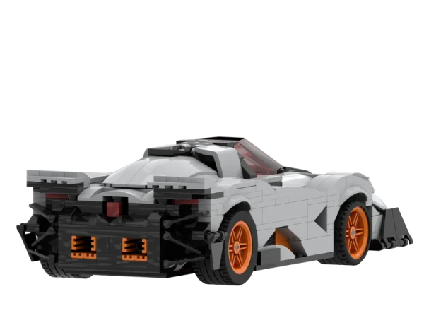 LEGO Style Sports Car Rear View PNG