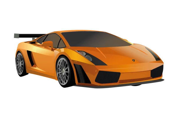 Orange Sports Car PNG Transparent Background