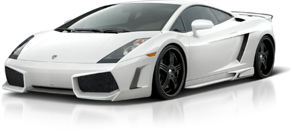White Lamborghini Sports Car PNG Transparent Background
