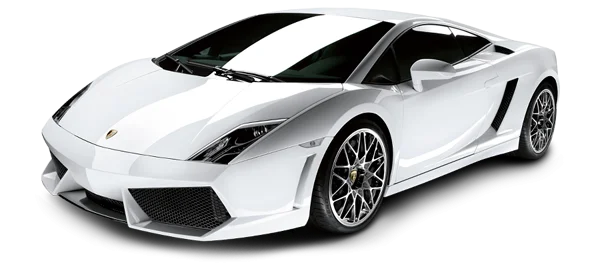 White Lamborghini Sports Car PNG Transparent Background