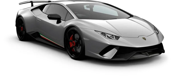 Silver Lamborghini Huracan Supercar PNG Transparent