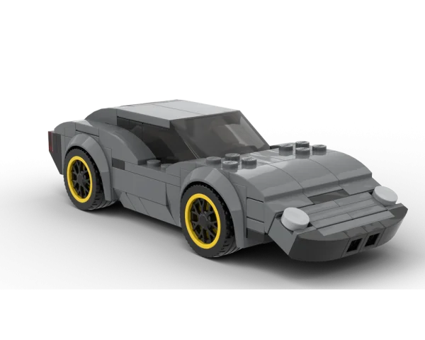 Grey LEGO Sports Car PNG Transparent Background