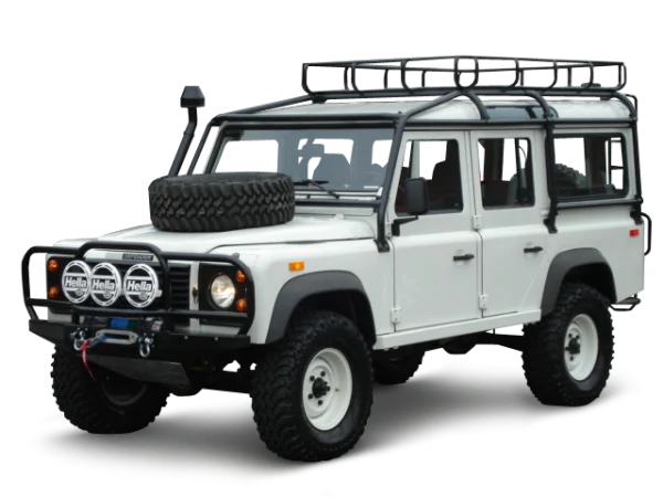 White Land Rover Defender Off-Road Vehicle PNG