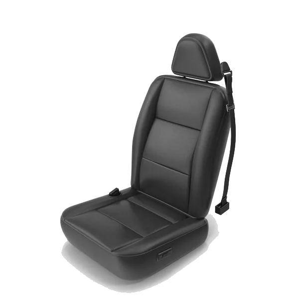 Black Car Seat 3D Render PNG Transparent Background
