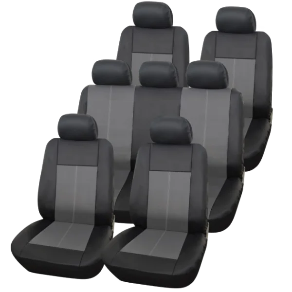Grey and Black Car Seat Covers Set PNG Transparent Background