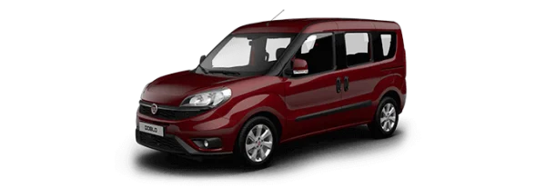 Red Fiat Doblo Van PNG Transparent Background