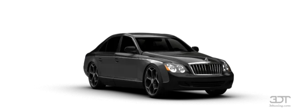 Black Maybach Luxury Sedan PNG Transparent Background