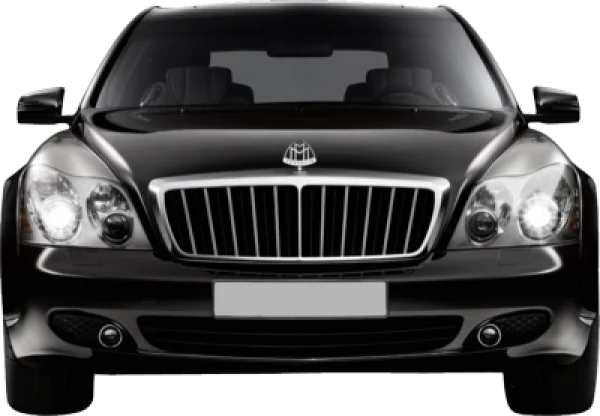 Black Maybach Luxury Car Front View PNG