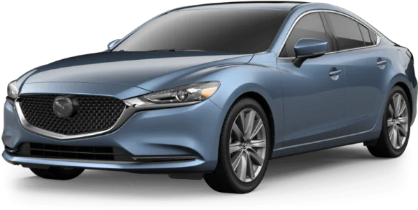 Blue Mazda Sedan PNG Transparent Background