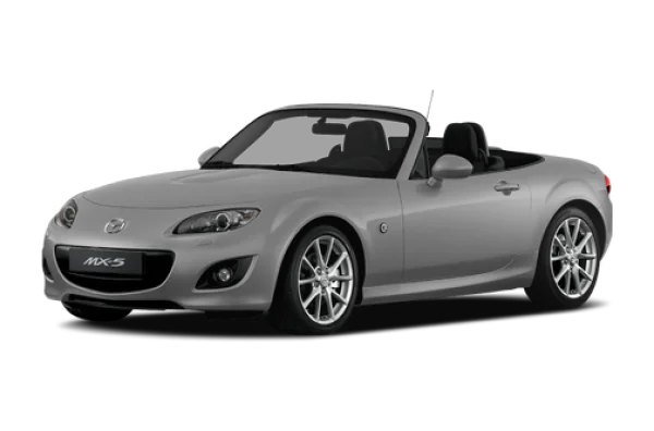 Silver Mazda MX-5 Convertible Car PNG Transparent Background