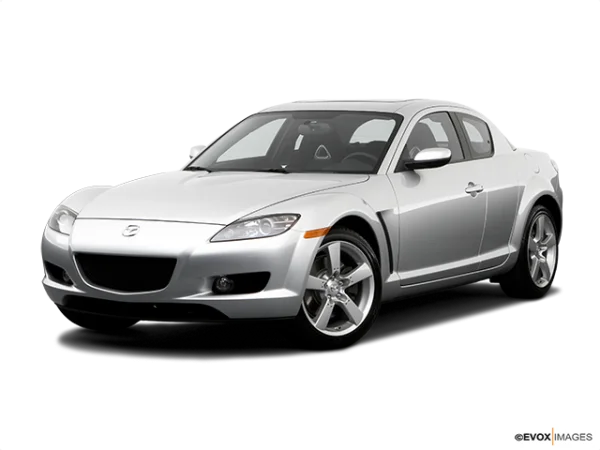 Silver Mazda RX-8 Car PNG Transparent Background