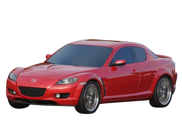 Red Mazda RX-8 Sports Car PNG Transparent Background